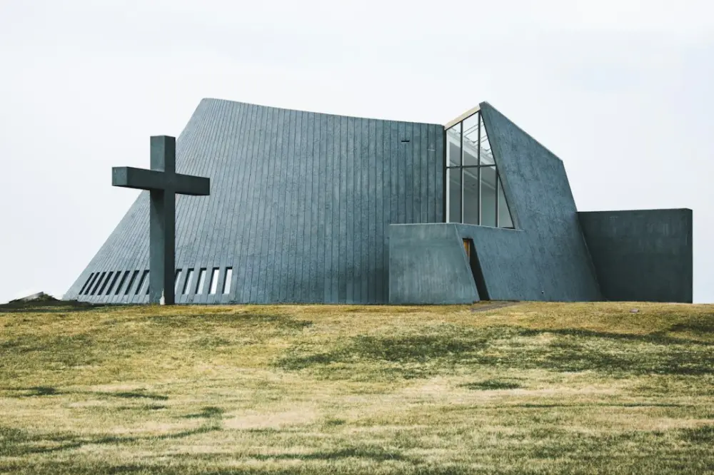 a building with a cross on top